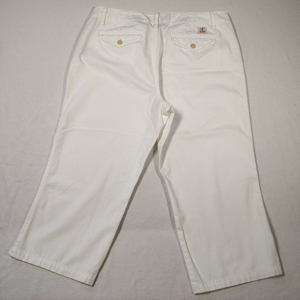 Lauren Ralph Lauren White Cotton Nautical Capri Women Size 12 Anchor Tag - Picture 9 of 16